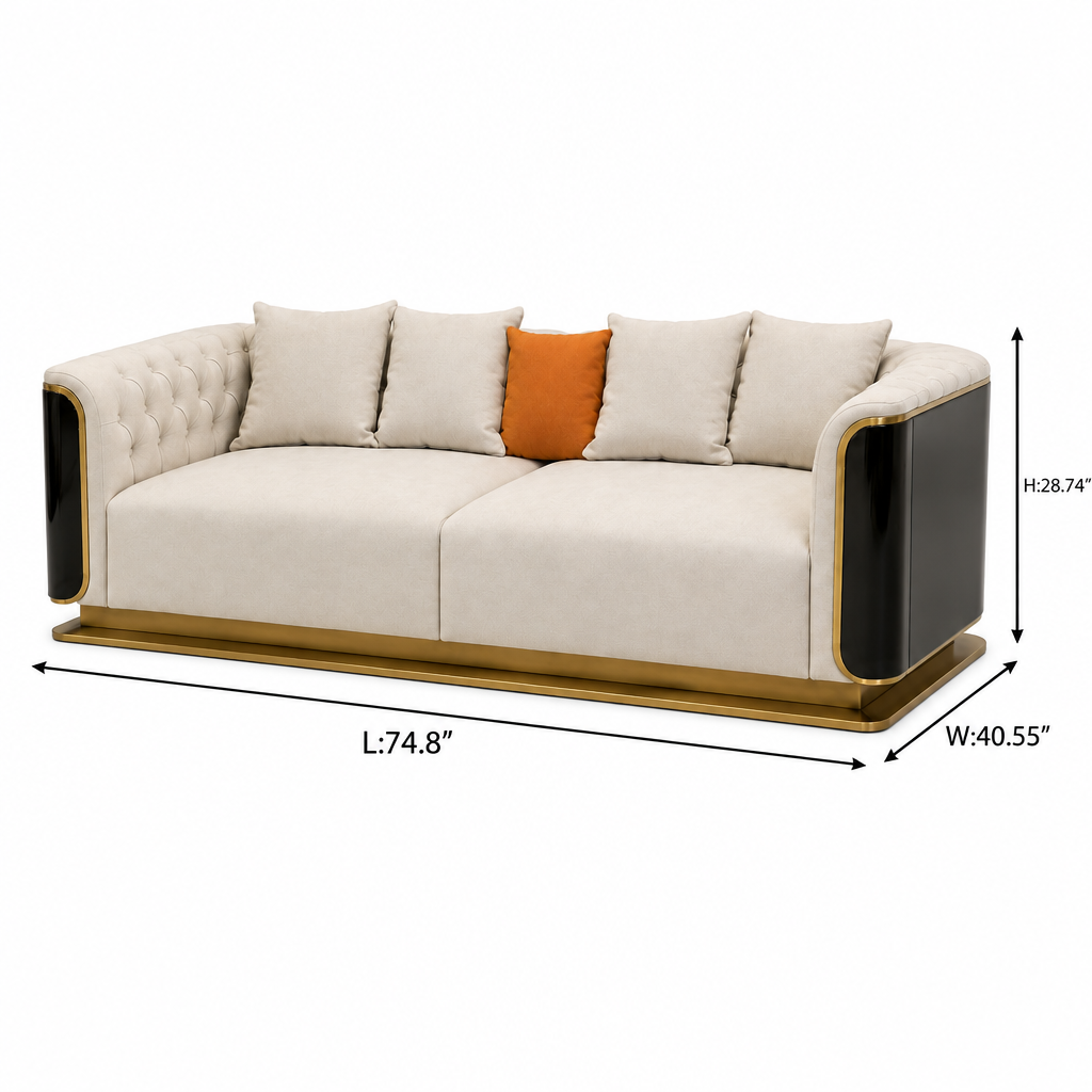 Palisandre Loveseat dimensions L 74.8 in W 40.55 in H 28.74 in