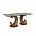 Astoria Marble Dining Table in a left-to-right 45-degree view on a white background