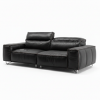 Cormaro Sofa black full leather right front 45 degree view two