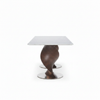 Lucienne Marble Dining Table shown in a true 90-degree end-on profile