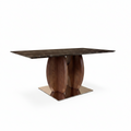 Neroli Marble Dining Table white background 45 degree three quarter view