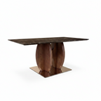 Neroli Marble Dining Table white background 45 degree three quarter view