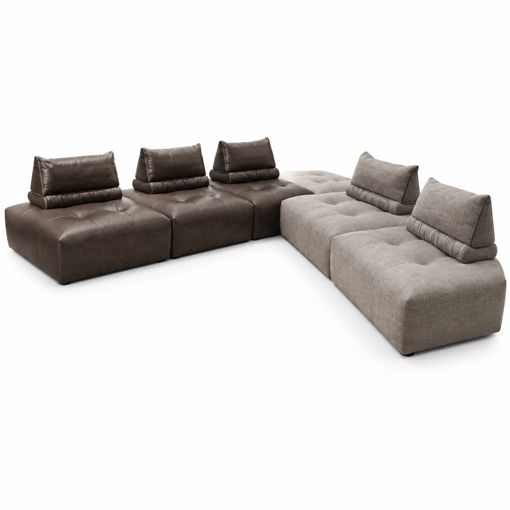 Wynora Fabric Sofa right-front 45-degree view, closer angle