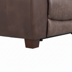 Close-up of the Granvelle sectional sofa leg and corner frame joinery on a clean white background.