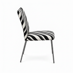 Adorienne Dining Chair striped upholstered chair, 90-degree side view