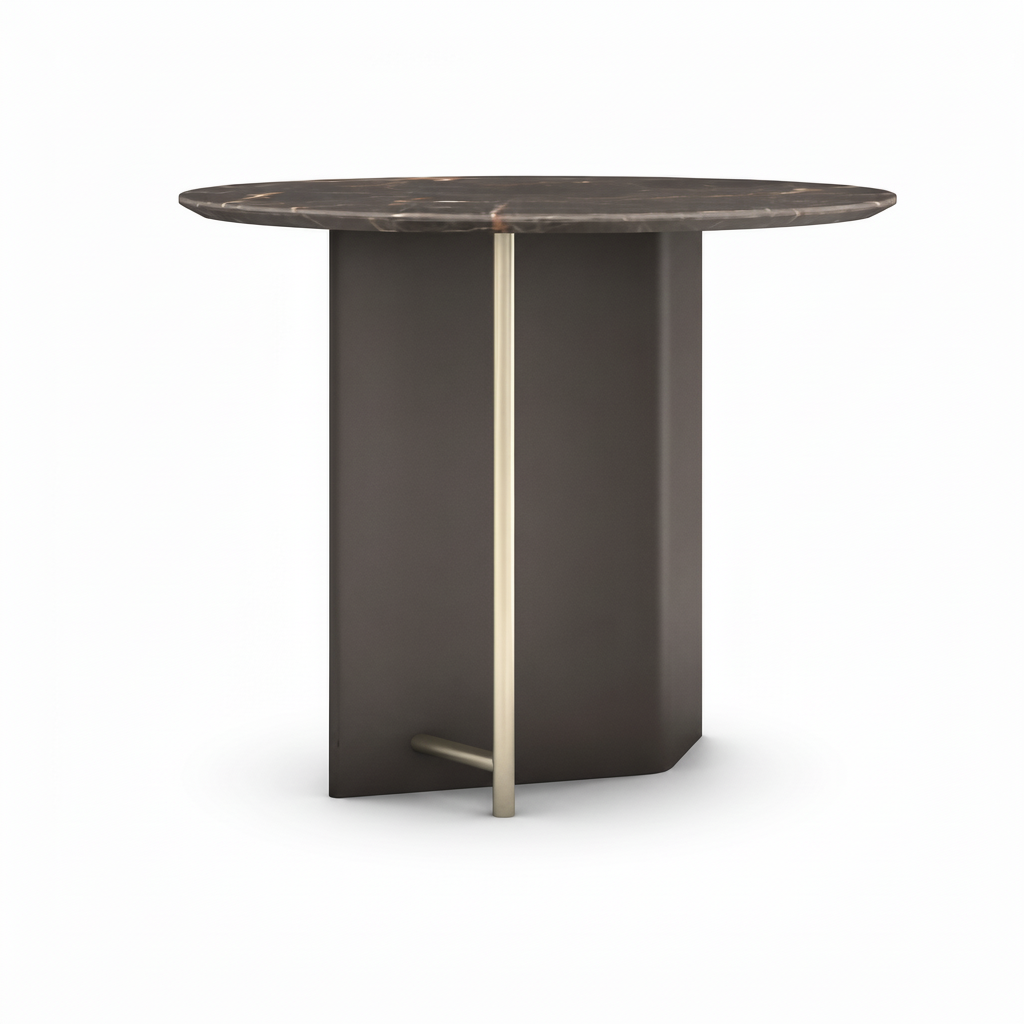 Left 45-degree view of the dark marble Valmere End Table