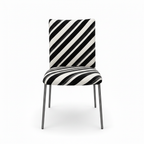 Adorienne Dining Chair striped upholstered chair, straight front view