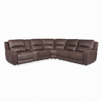 Front view of the Granvelle fabric sectional sofa with plush seat cushions on a white background.