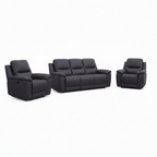Monteluce Leather Sofa Set dark leather right front 45 degree view