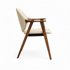 Desiree Dining Chair ash wood upholstered chair, 90-degree side view