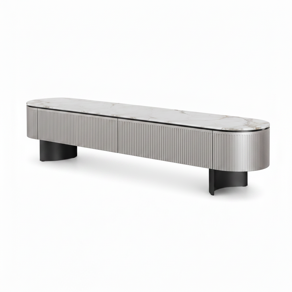 Briarose TV Stand on a white background, right-front view