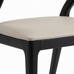 Dorian Dining Chair upholstered seat and backrest detail