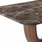 Solstice Marble Dining Table white background marble tabletop corner detail