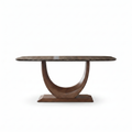 Solstice Marble Dining Table white background straight on front view