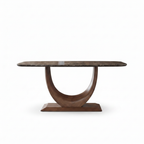 Solstice Marble Dining Table white background straight on front view