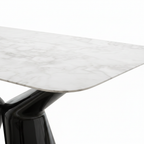 Close-up of Sylvere Dining Table marble tabletop edge and surface