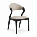 Dorian Dining Chair ash wood upholstered chair, 45-degree front view