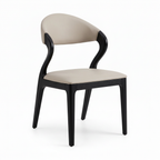 Dorian Dining Chair ash wood upholstered chair, 45-degree front view