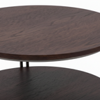 Norcello Coffee Table dark wood tabletop and rounded edge detail