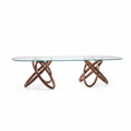 Elaris Glass Dining Table in a straight front view on a white background