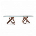 Elaris Glass Dining Table in a straight front view on a white background