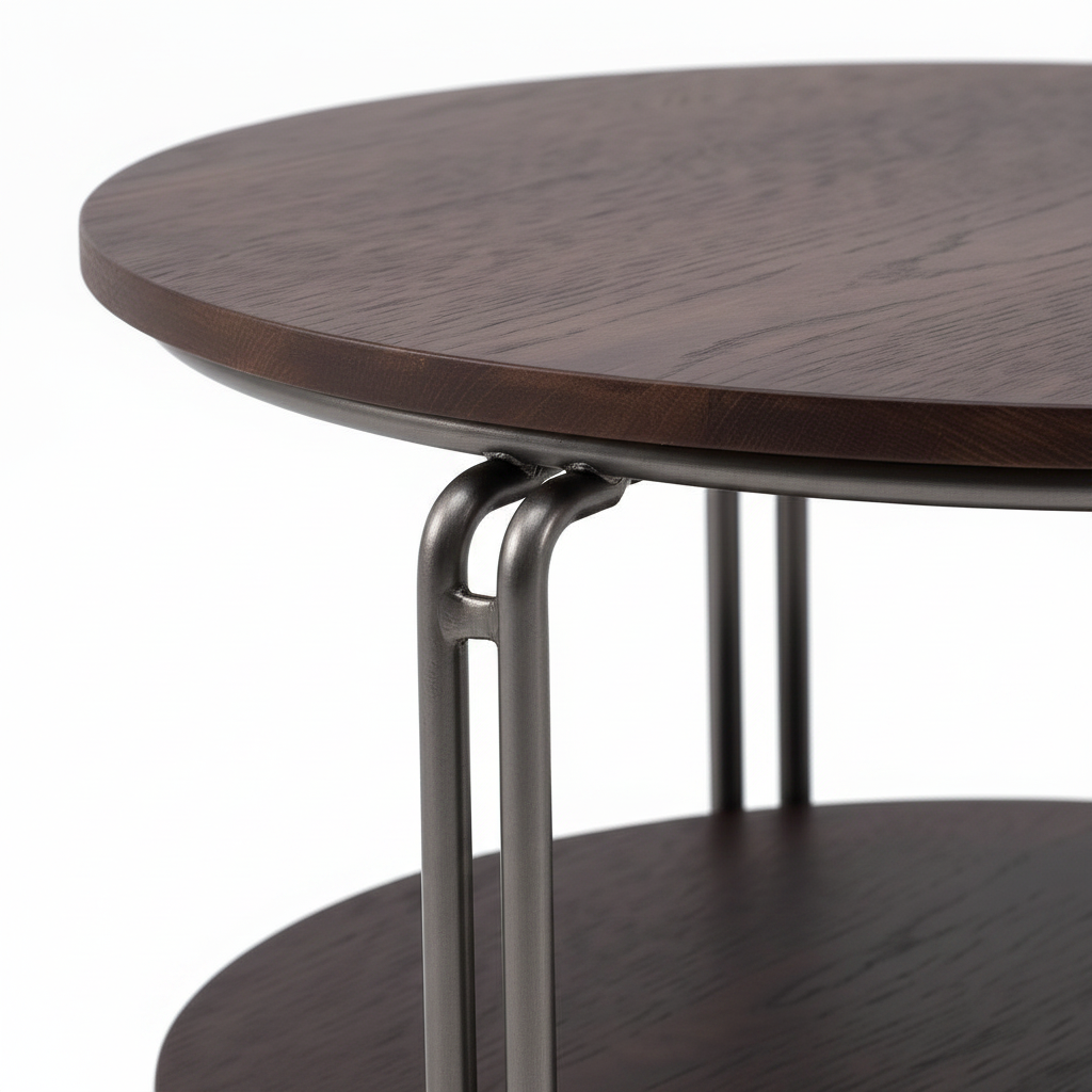 Norcello Coffee Table stainless steel frame and tabletop connection detail