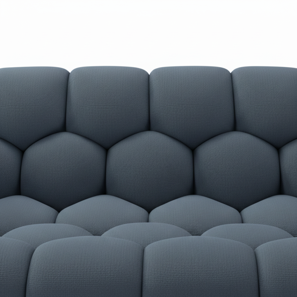 Cielmont Sofa dark gray channel upholstery detail