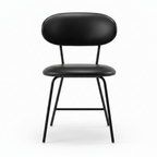 Wavessa Dining Chair black leather dining chair, straight front view