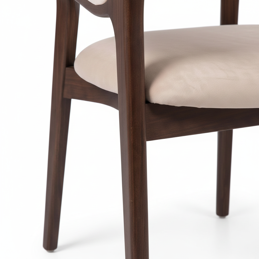 Katell Dining Chair ash wood legs and frame detail