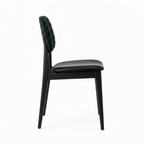 Quessan Dining Chair black upholstered dining chair, 90-degree side view