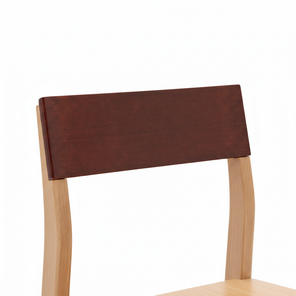 Kelmora Dining Chair wood backrest connection and wood grain detail