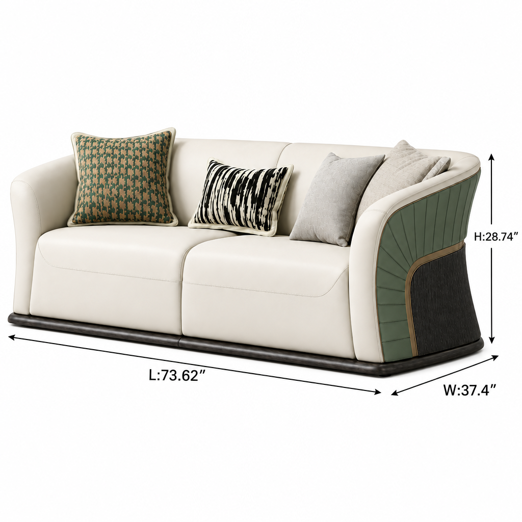 Zevrane Loveseat dimensions L 73.62 in W 37.4 in H 28.74 in