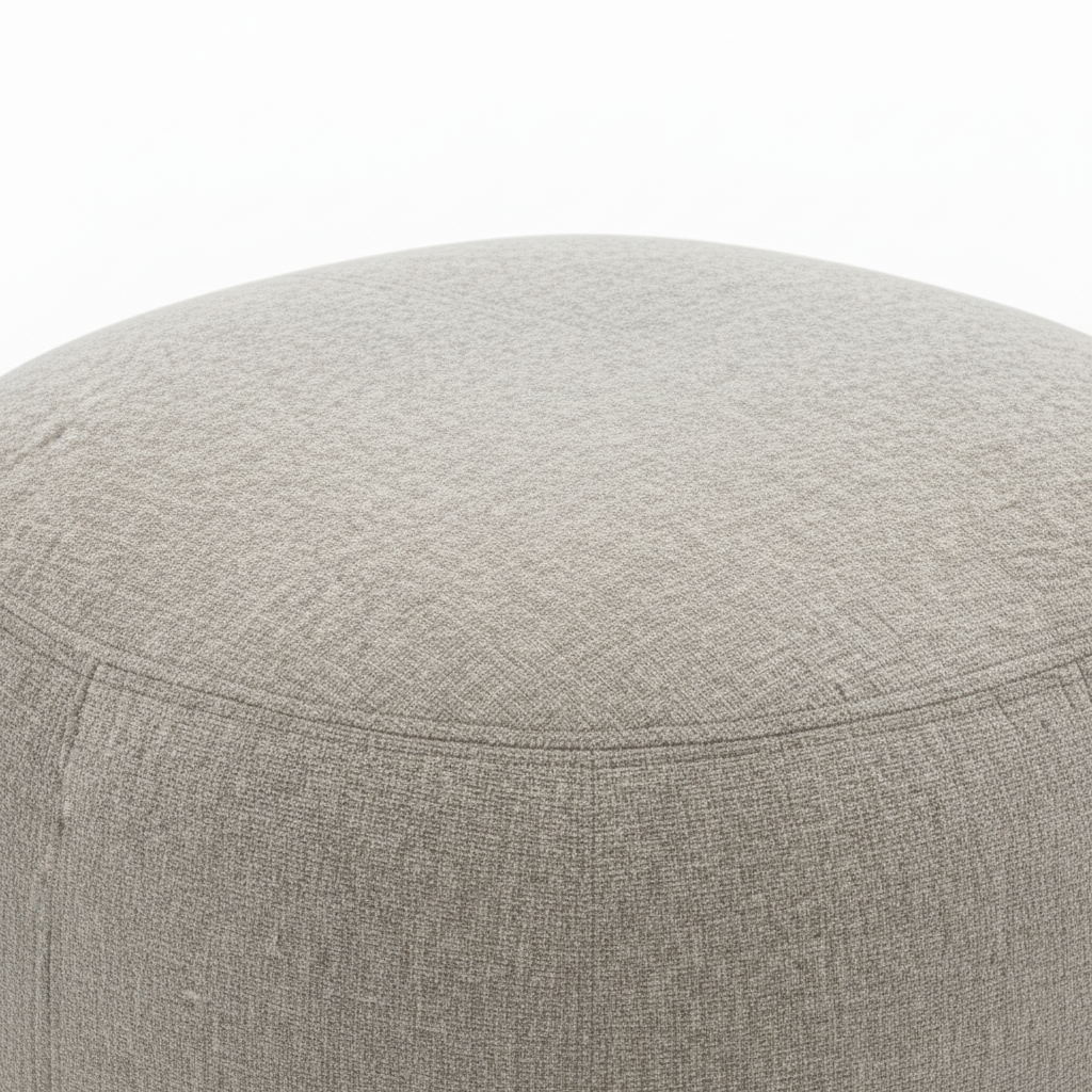 Close-up of the Lacour stool seat surface and edge finish on a clean white background.