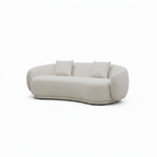 Franchet Loveseat cream fabric right front 45 degree view