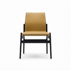 Kensington Dining Chair ash wood and upholstered chair, straight front view