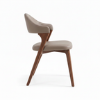 Odette Dining Chair ash wood upholstered chair, 90-degree side view