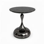 Left-front 45-degree view of the Jervain End Table with dark stone top