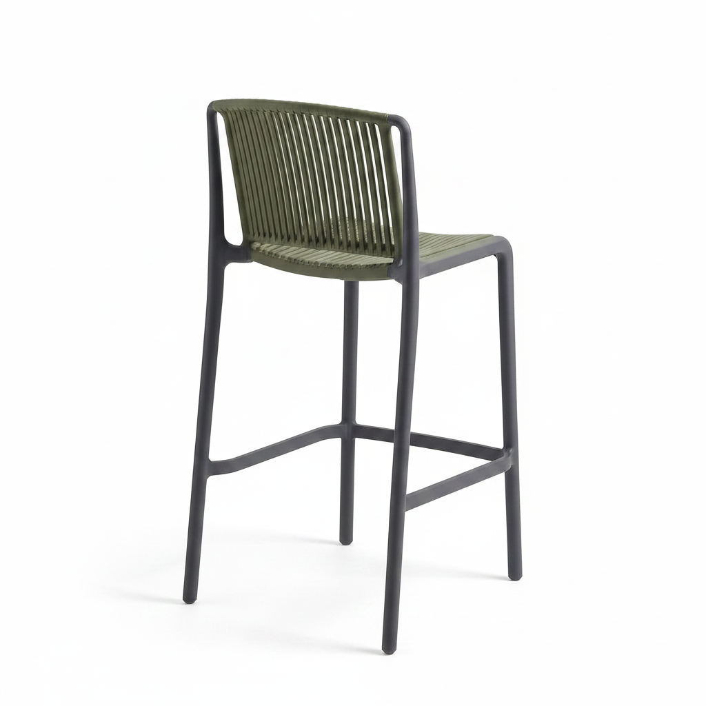 Bravelle Bar Stool on a white background, rear three-quarter view