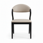 Dorian Dining Chair ash wood upholstered chair, straight front view