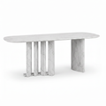 Bellrose Dining Table marble table, front-right 45-degree view on white background
