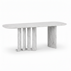Bellrose Dining Table marble table, front-right 45-degree view on white background