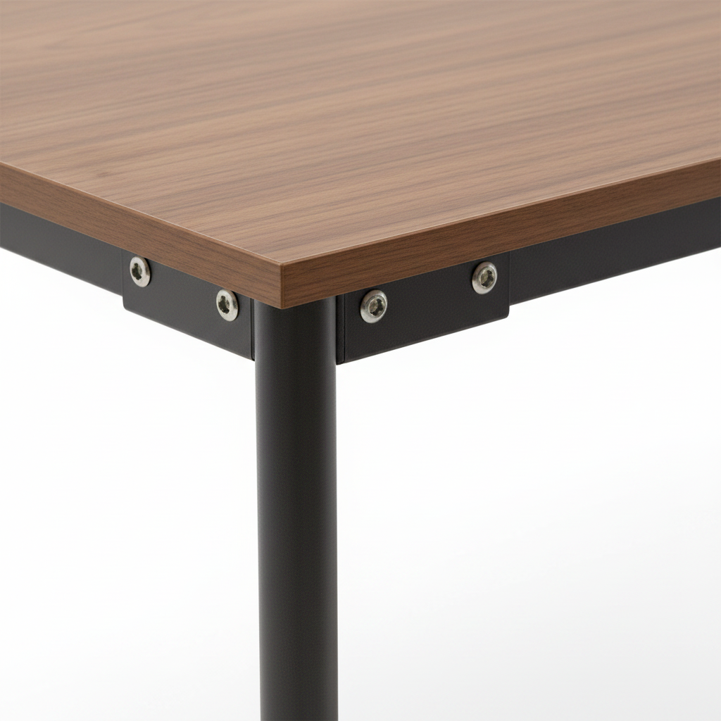 Close-up of Uverin Dining Table wood tabletop edge and surface