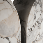 Alveron marble dining table pedestal opening and inner edge detail