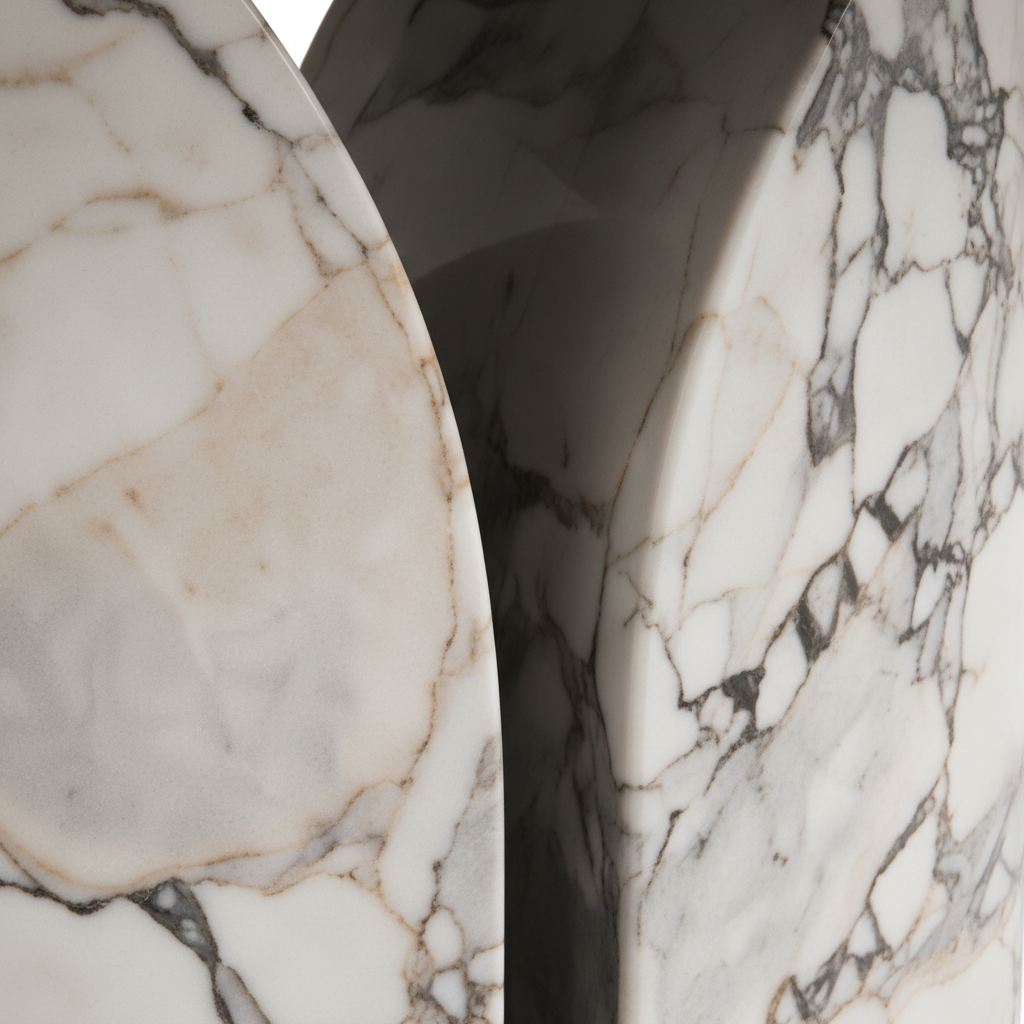 Alveron marble dining table pedestal opening and inner edge detail