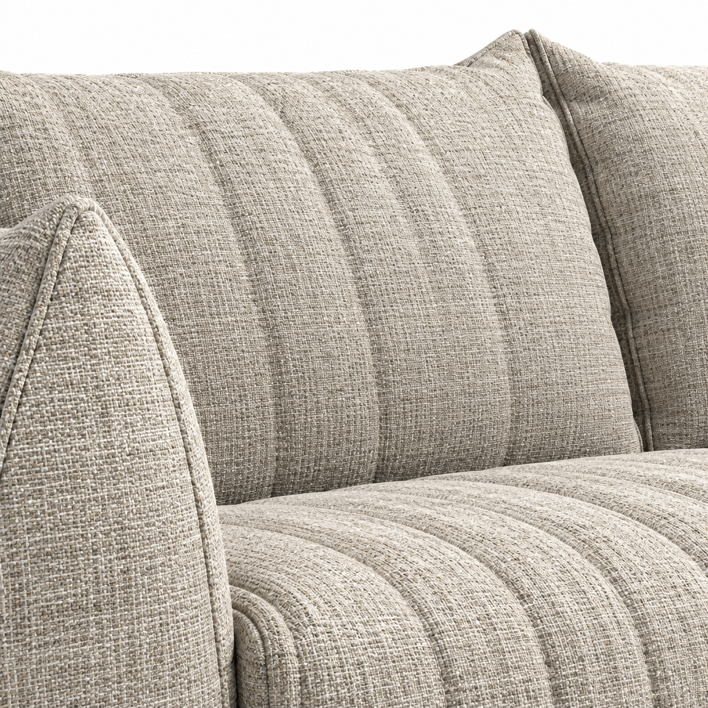 Norelle 3 Seater Sofa ribbed fabric texture detail close-up