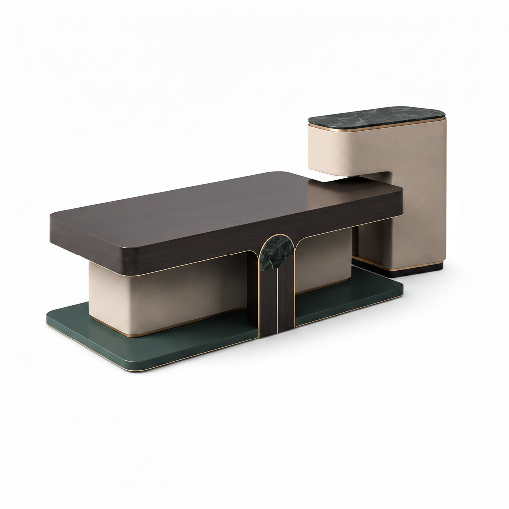 Merenza Coffee Table modern coffee table shown from an elevated angle on a white background