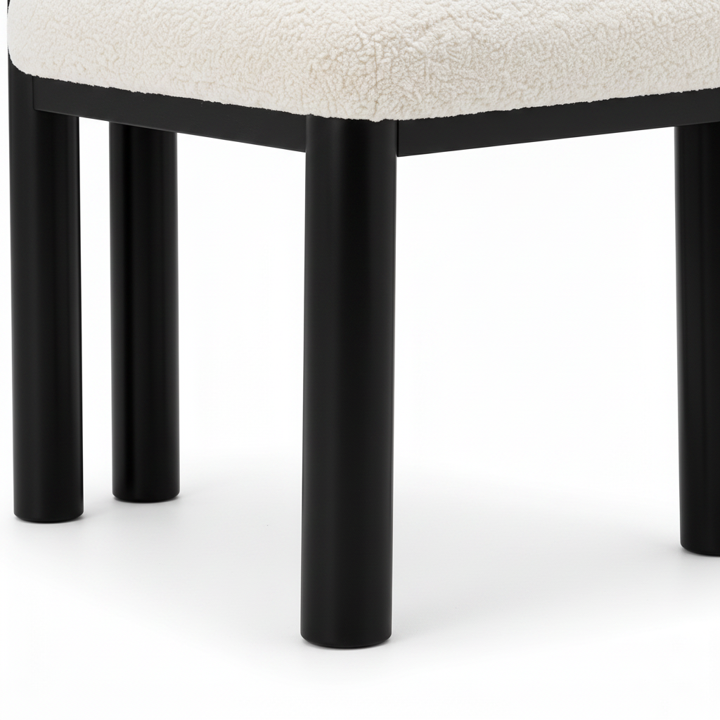 Almerique Dining Chair black ash wood leg and frame detail
