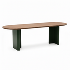 Lumeran Dining Table in ash wood, front-right 45-degree view on white background