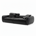 Evarique Sofa black full leather right front 45 degree view one