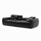 Evarique Sofa black full leather right front 45 degree view one